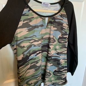 CAMO shirt with Black Sleeves